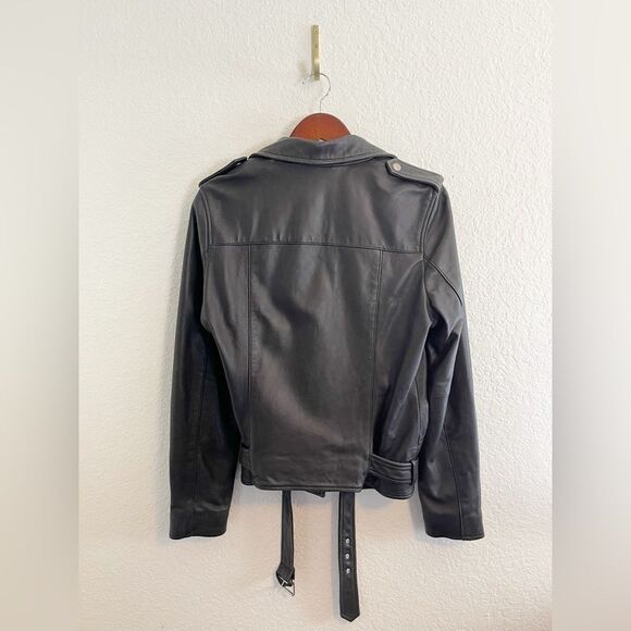 Lucky Brand Moto Biker black leather Jacket, Women’s Size Large - Picture 4 of 7